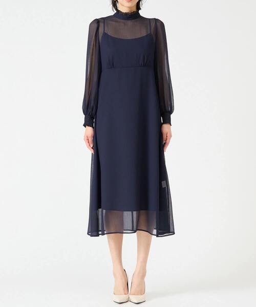 ワンピース フリルハイネックフレアドレス | Tiara | 23