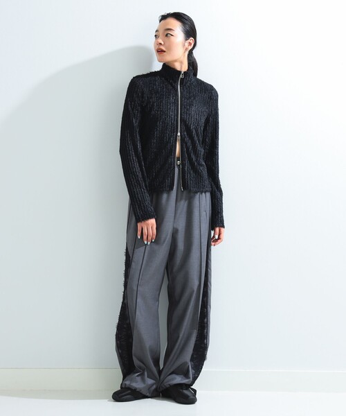 値下げ　ray beams サイド レース ラインパンツ　グレー1size Ray BEAMS パンツ サイド レース ラインパンツ レディース