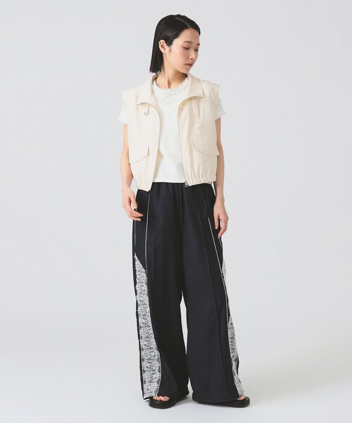 Ray BEAMS パンツ サイド レース ラインパンツ レディース