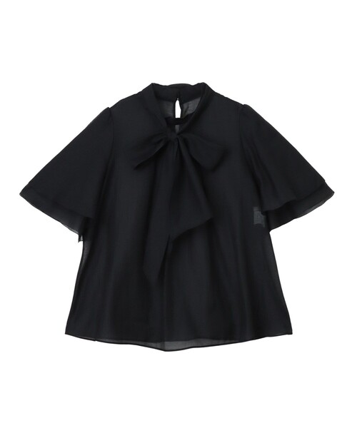 ANAYI（アナイ） ブラウス シャツ スパンオーガンジーボウタイ