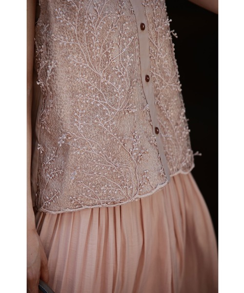 cawaii ブラウス シャツ 繊細なレースに浮かぶ蔦花シャツトップス