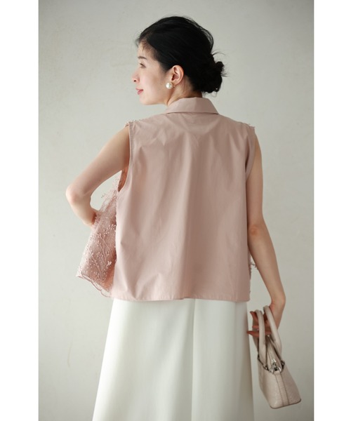 cawaii ブラウス シャツ 繊細なレースに浮かぶ蔦花シャツトップス