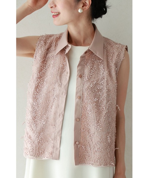 cawaii ブラウス シャツ 繊細なレースに浮かぶ蔦花シャツトップス