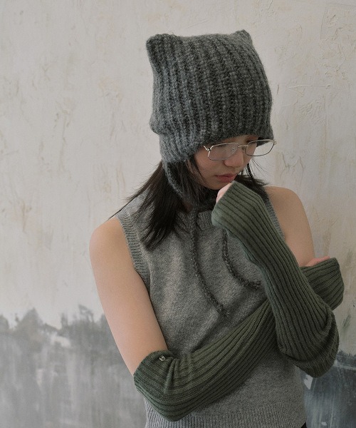 ARCHIVER ニット帽 ニットキャップ 「Bz」シャギーコードフラップ