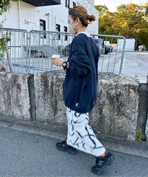 スカート S/S Knit Pullover セール】 【洗える・2SET】ボリューム ニット × スエードライク