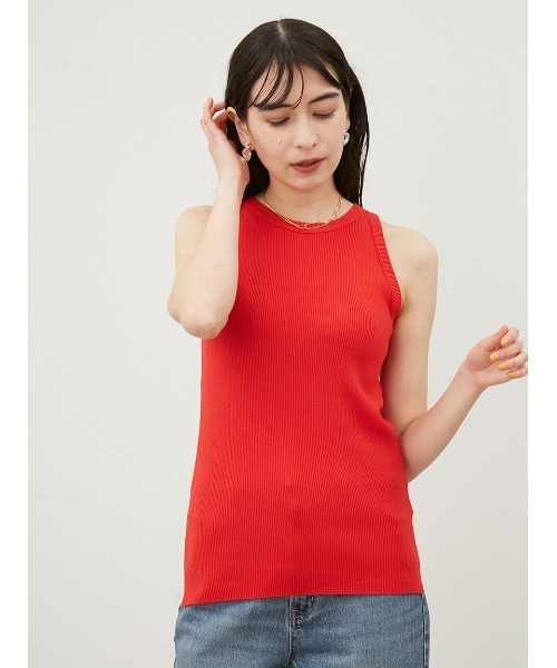 「Mila Owen」 ノースリーブニット FREE レッド レディース Mila Owen 「Mila Owen」 ノースリーブニット 0 レッド