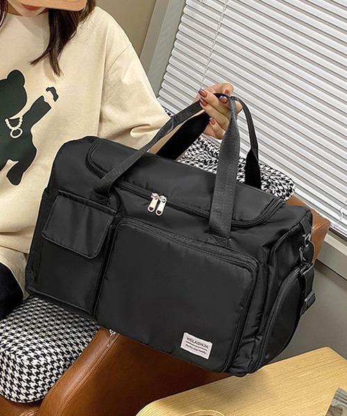 ボストンバッグ 折りたためる！マルチポケットトラベルバッグ