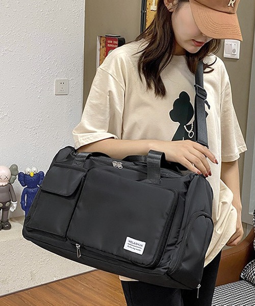 ボストンバッグ 折りたためる！マルチポケットトラベルバッグ