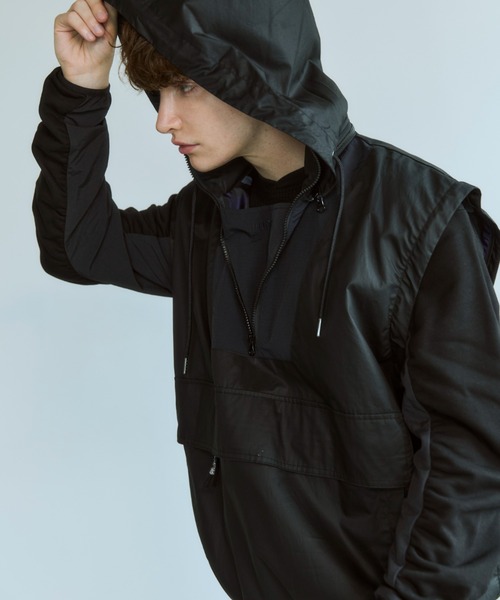 ジャケット・アウター 90s power fooded half coat OPULENCE ナイロンジャケット Switch Mode ハーフジップブルゾン