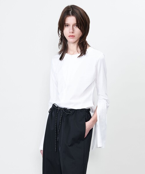 tシャツ 「ASTRAET」 ジップ クルーネック フレアスリーブカットソー レディース