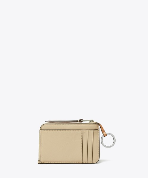 【TORY BURCH】Tモノグラムカードホルダー パスケース Tモノグラム レザー ジップカードケース: レディース カード