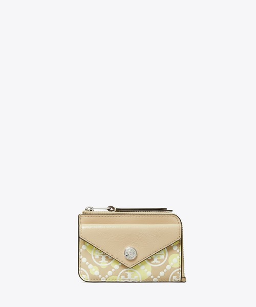 トリーバーチ　Tモノグラム　名刺入れ　カードケース TORY BURCH カードケース Tモノグラム プリント レザージップ