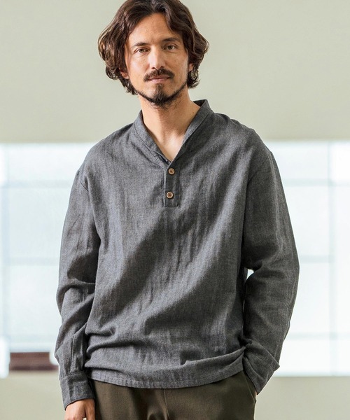 Magine（マージン） シャツ ms5974- Gauze Fabric Shawl Collar Shirts