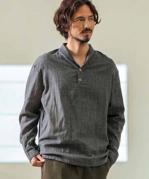 Magine（マージン） シャツ ms5974- Gauze Fabric Shawl Collar Shirts