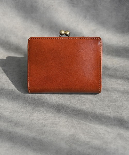 An+u 財布 レザー×ガマグチ ミドルウォレット leather purse