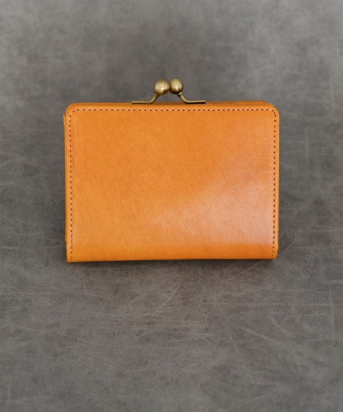 Middle Leather Wallet ミドルレザーウォレットU An+u 二つ折り財布 財布 レザー×ガマグチ ミドルウォレット leather