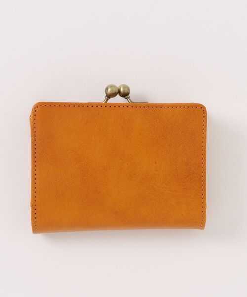 An+u 財布 レザー×ガマグチ ミドルウォレット leather purse