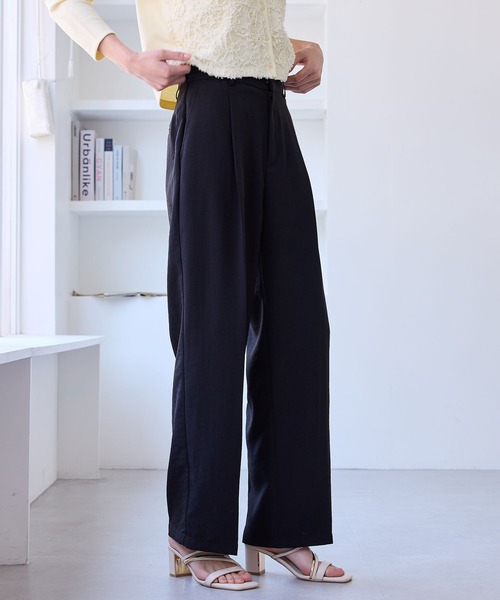 美品✨ワイズ アシンメトリー ニットパンツ リネン 麻 ブラック L相当 予約》片畦ニットパンツ(508474640) | スピック＆スパン(Spick