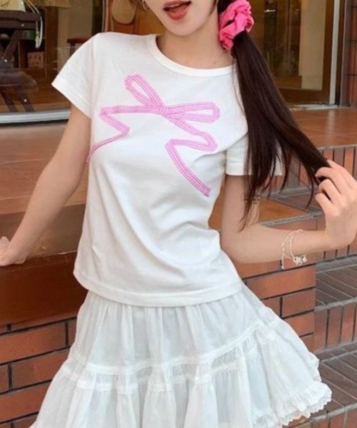 DIAVEL tシャツ リボンミニTシャツ レディース : ZOZOTOWN Yahoo!店