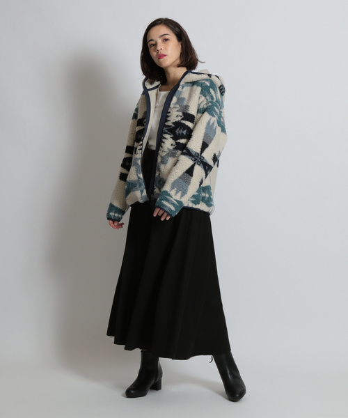 「niko and...」 ジップアップブルゾン「PENDLETONコラボ」 LARGE ネイビー レディース_画像2