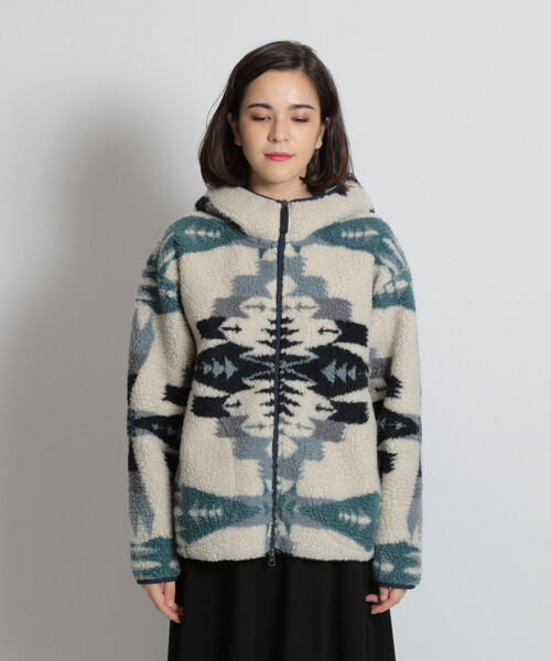 「niko and...」 ジップアップブルゾン「PENDLETONコラボ」 LARGE ネイビー レディース_画像5