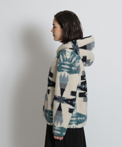 「niko and...」 ジップアップブルゾン「PENDLETONコラボ」 LARGE ネイビー レディース_画像8