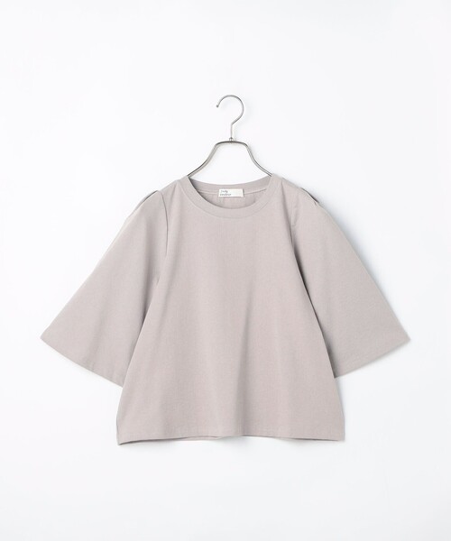 tシャツ 袖フレア麻調カットT レディース fredy couleur tシャツ 5分袖フレア麻調カットT レディース