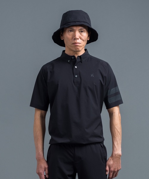 【新品】Hurley Golf PHANTOM レイン ポロ BLK M Hurley ポロシャツ 「Hurley/ハーレー」ポロシャツ ゴルフ