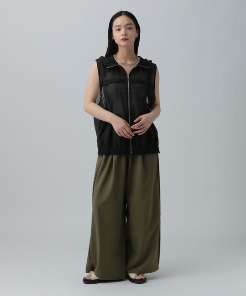 のほ【レプシィム】シアフードZIPベスト　黒 LEPSIM｜シアーフードZIPベスト | Rakuten Fashion(楽天