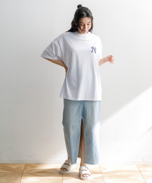 【新品・国内即発】NEW ERA 60667725 WHI オーバーサイズTシャツ NEW ERA tシャツ 半袖 オーバーサイズド コットン Tシャツ