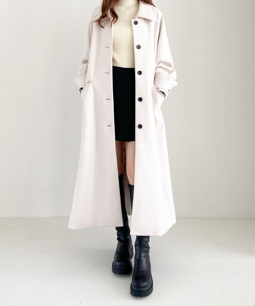 「Heather」 ステンカラーコート M アイボリー レディース_画像3