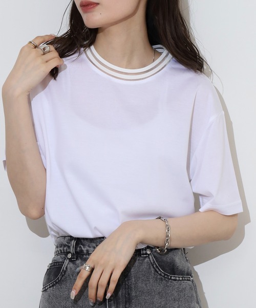 tシャツ BRODIAEA シアーネック半袖カットソー レディース tシャツ BRODIAEA シアーネック半袖カットソー レディース