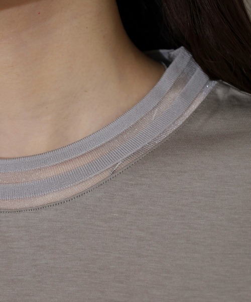 tシャツ BRODIAEA シアーネック半袖カットソー レディース