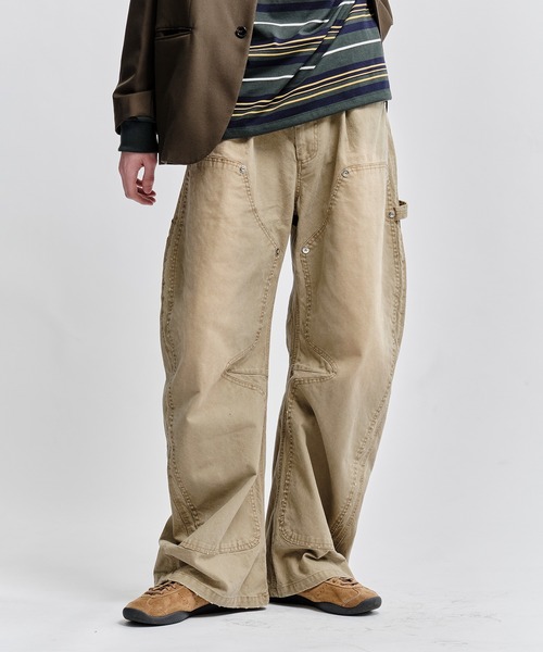 【韓国人気★RECTO】CURVED LEG PANTS ダスティブルー Tencel Denim Woven Wide Leg Pants | Karen Millen