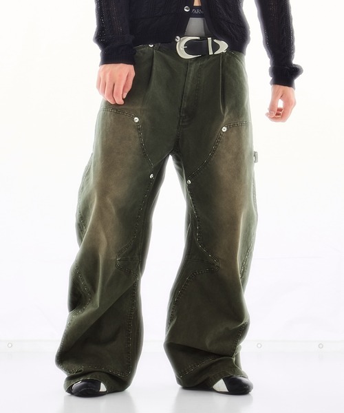 パンツ CONZ DUCK DOUBLE KNEE CURVED LEG PANTS DUCK DOUBLE KNEE CURVED LEG PANTS(1 ECRU): CONZ: MENS｜CONZ