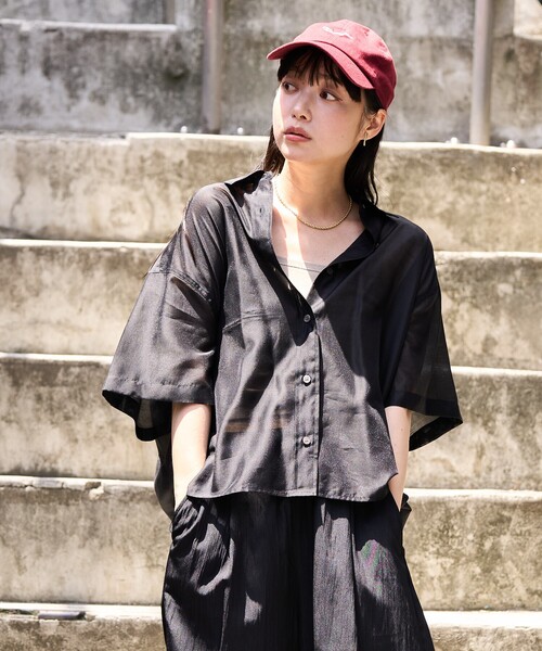 ブラウス シャツ サマー シアー ショート半袖シャツ レディース | FREAK'S STORE | 16