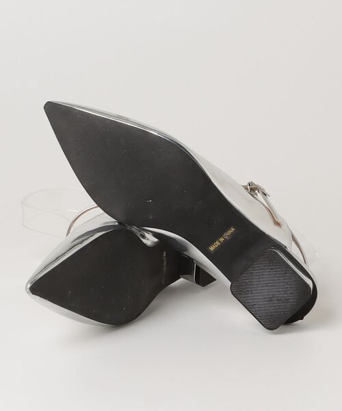 ⭕️極美品　ビューティーアンドユース　フラットパンプス　シルバー　37　23.5 Vカットステッチ フラットシューズ