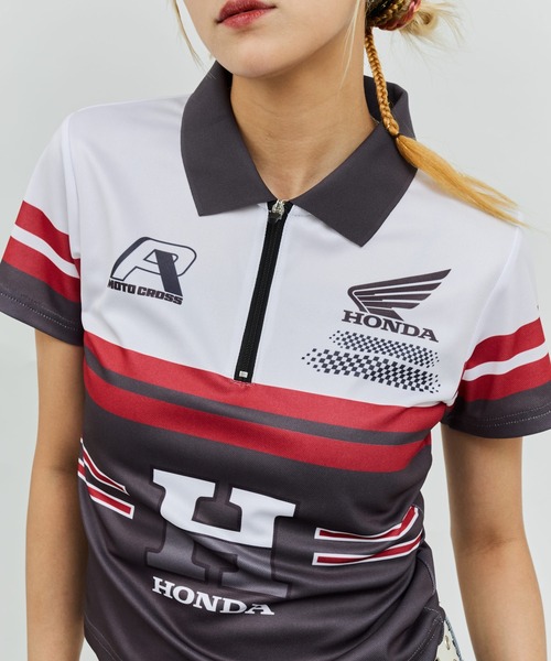 HONDA x atmos pink Racing Polo Shirt / ホンダ アトモス ピンク レーシング ポロ シャツ 「SP」 レディース
