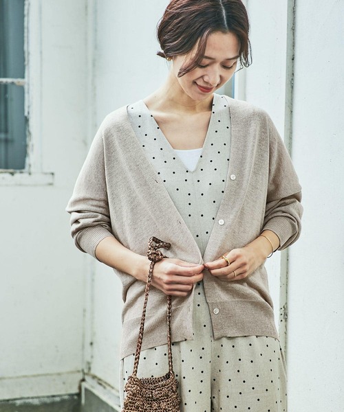 「URBAN RESEARCH DOORS」 ニットカーディガン MEDIUM ライトベージュ レディース