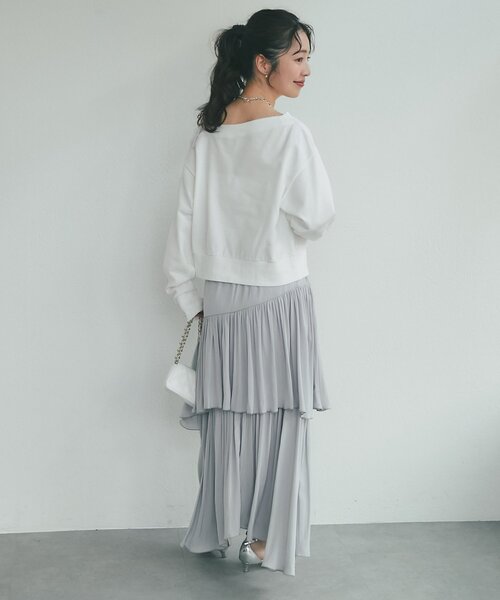 ラブティックボンボン　イレヘムティアードスカート　ホワイト 36サイズ ラブティックボンボン イレヘムティアードスカート ホワイト 36サイズ