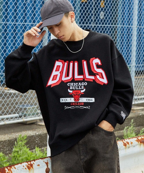 NBA 別注 チーム レタリング スウェット Bulls チャコールグレー　M NBA スウェットカットソー L ダークグレー メンズ : ZOZOTOWN Yahoo!店