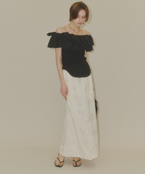 スカート Flower embroidery skirt / フラワーエンブロイダリー