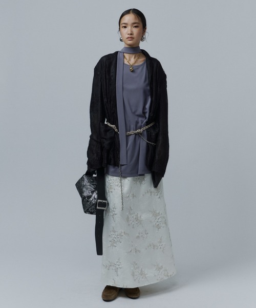 フラワーエンブロイダリースカート　オケージョンスカート スカート Flower embroidery skirt / フラワーエンブロイダリー