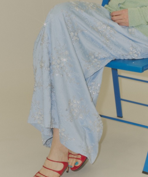 スカート Flower embroidery skirt / フラワーエンブロイダリースカートの画像