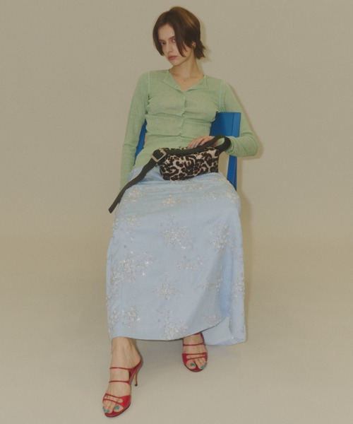 スカート Flower embroidery skirt / フラワーエンブロイダリースカートの画像