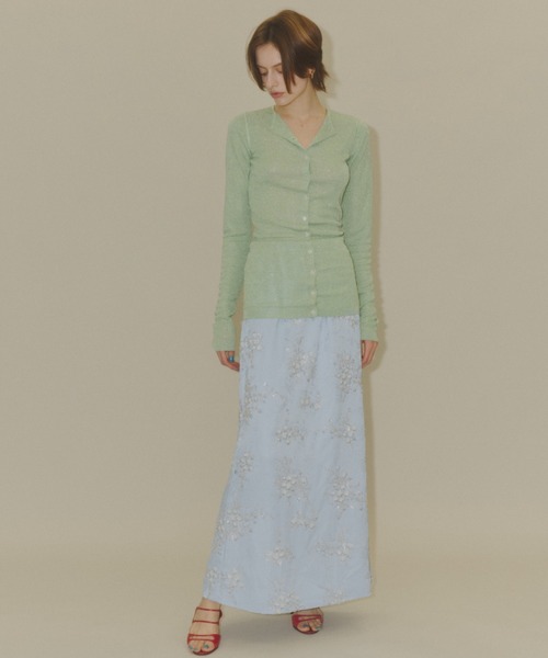 スカート Flower embroidery skirt / フラワーエンブロイダリースカートの画像