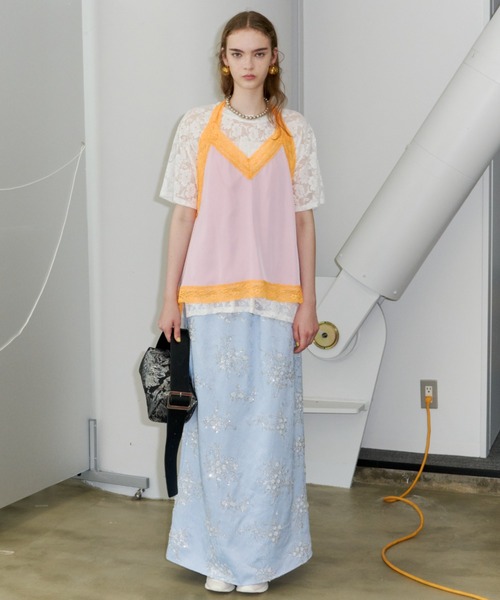 ロング スカート Flower embroidery skirt / フラワーエンブロイダリー