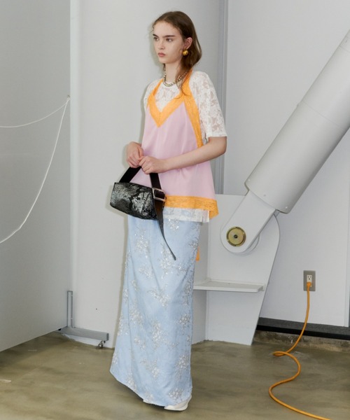 ロング スカート Flower embroidery skirt / フラワーエンブロイダリー
