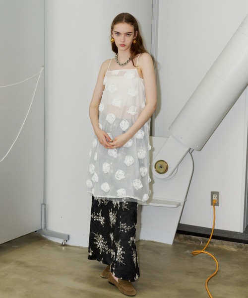 ロング スカート Flower embroidery skirt / フラワーエンブロイダリー