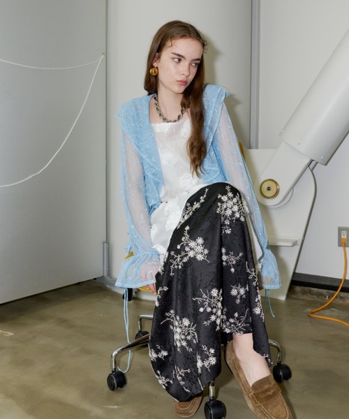 ロング スカート Flower embroidery skirt / フラワーエンブロイダリー